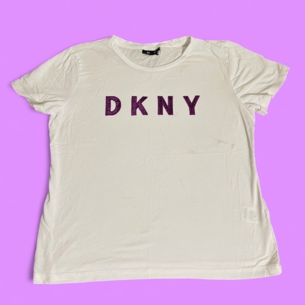 Y2K DKNY Embroidered LOGO White Tee